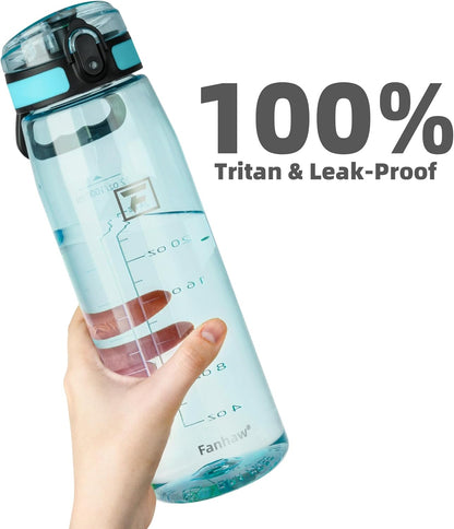 32 Oz Tritan Water Bottle with Chug Lid - Clear, Bpa-Free, Lightweight, Wide Mouth, Leak-Proof, Perfect for Gym, Travel, School, Office, and Sports (Baby Blue)