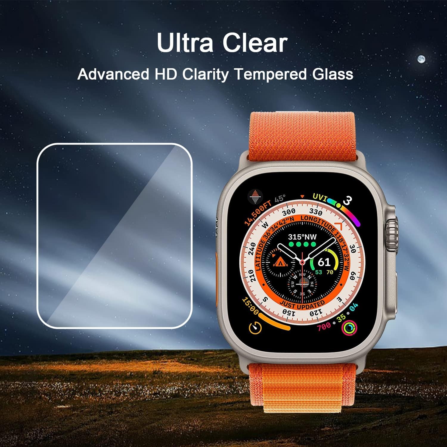 for Apple Watch Ultra 2/Ultra Screen Protector [49Mm], Tempered Glass Film and Iphone 14 Pro[6.1 Inch Display] 2Pack Privacy Screen Protector+ 2 Pack Camera Lens Protector