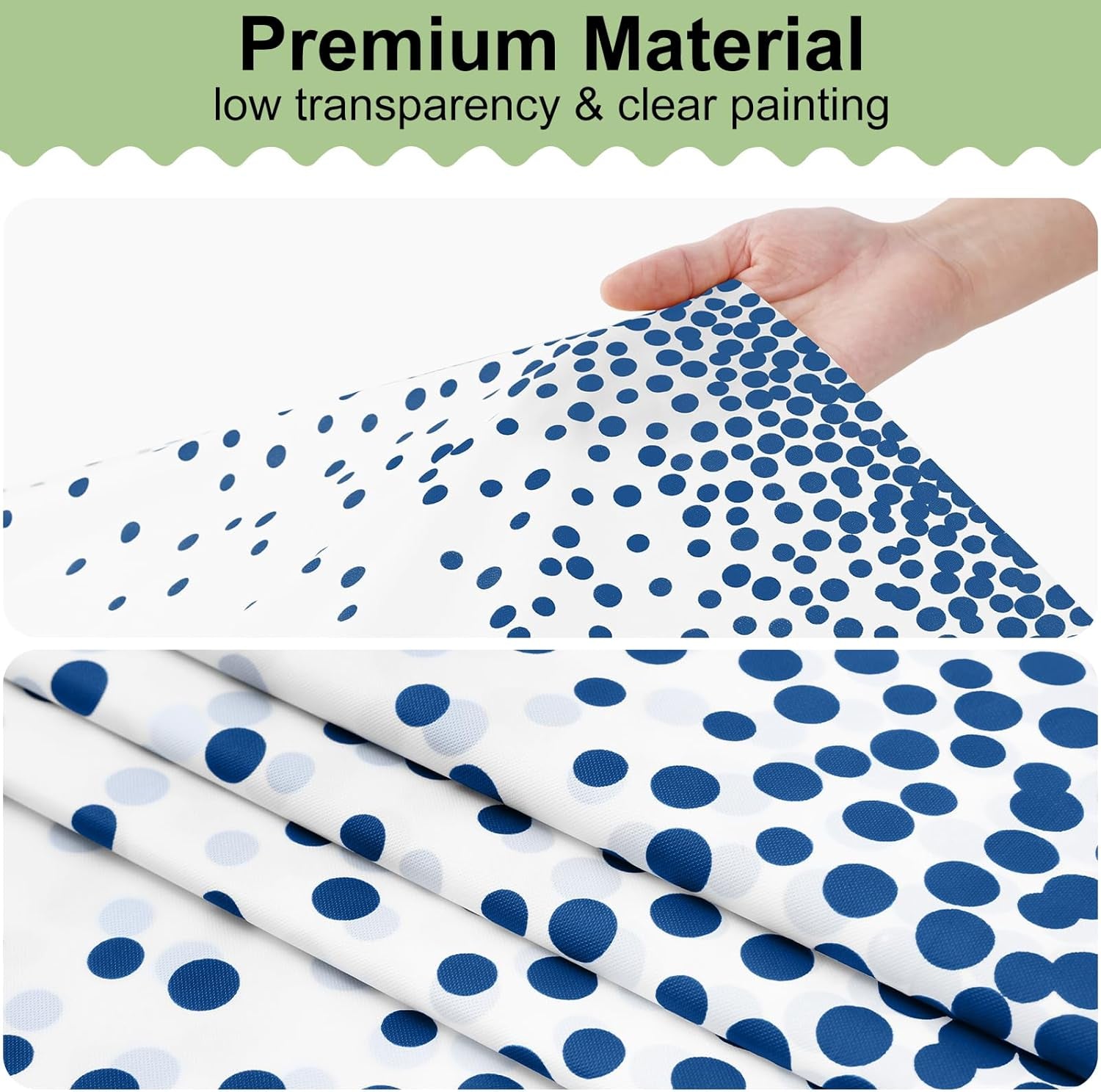 4 Packs Dot Disposable Table Cloth, 54 X 108 Inch Waterproof Plastic Tablecloth, Rectangle Navy Dots in White Table Covers for Picnic, Birthday, Party