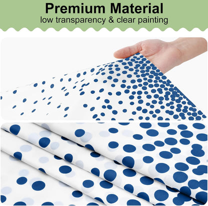 4 Packs Dot Disposable Table Cloth, 54 X 108 Inch Waterproof Plastic Tablecloth, Rectangle Navy Dots in White Table Covers for Picnic, Birthday, Party