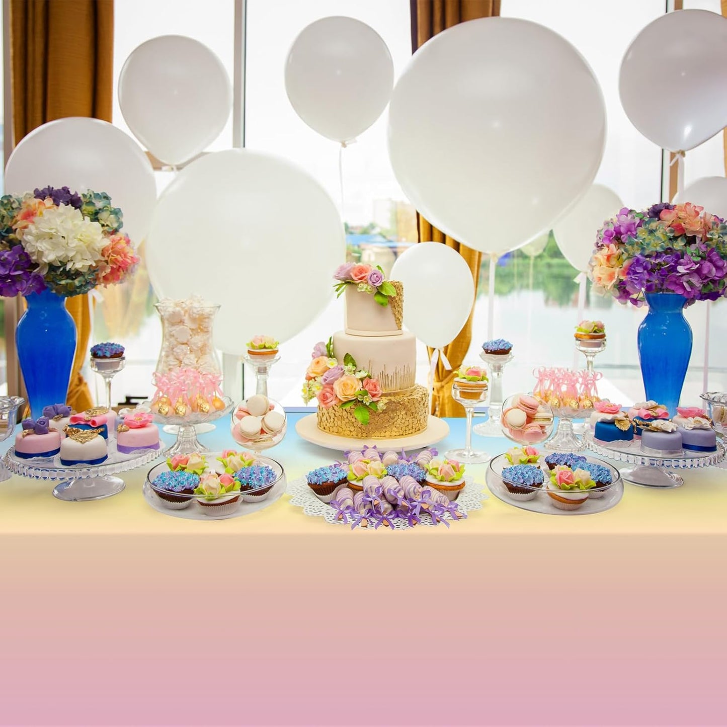 3 Pack Pastel Rainbow Plastic Tablecloth Party Decorations, Pastel Disposable Table Covers for Rectangle Tables, Rainbow Table Cloth for Birthday Baby Shower Wedding Party Supplies, 54X108Inch