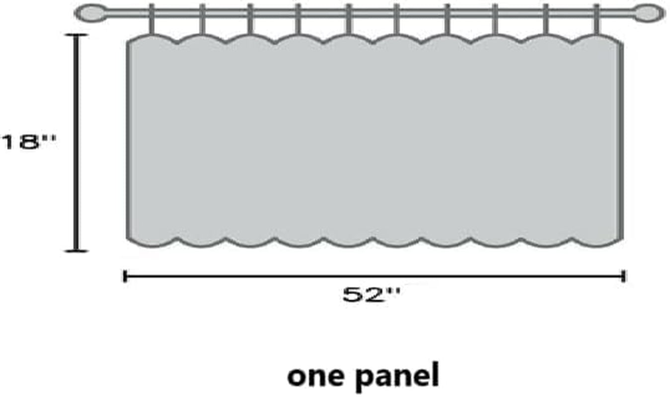 Blackout Curtain Valances for Kitchen Thermal Insulated Window Valances for Living Room Rod Pocket Short Curtain 1 Panel, 52X18 Inch, Mustard and Grey