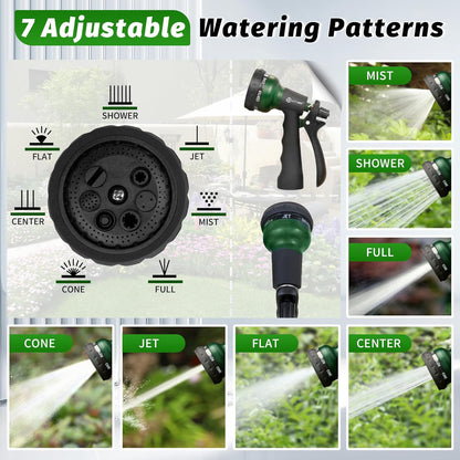 Garden Hose Nozzle, Water Sprayer Nozzle with 7 Adjustable Watering Patterns,Slip Resistant Nozzle for Plants,Lawn,Washing Cars,Window Cleaning,Showering Pets & Outdoor Fun.