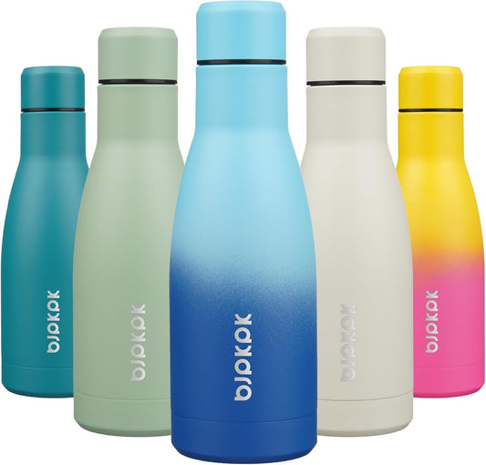 12Oz Water Bottles Stainless Steel Double Wall Vacuum Insulated Small Water Bottles for Travel,Sky