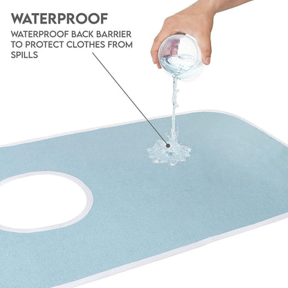 3 Pack Premium Unisex Adult Bibs for Elderly Women Men, Waterproof Bib for Eating, Adjustable and Washable (Blue)