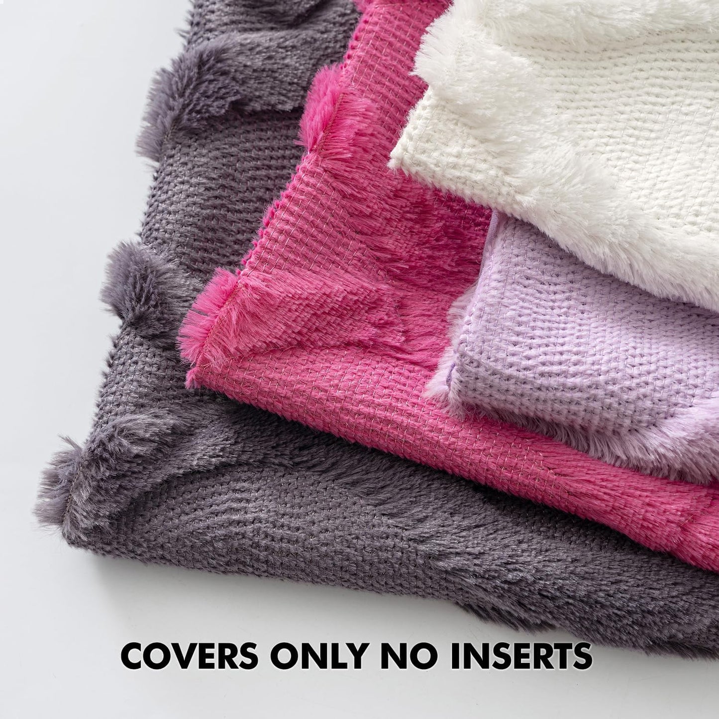 Decorative Throw Pillow Covers Blue Purple 18X18 Inch Set of 2, Soft Plush Faux Wool Couch Cushion Covers Farmhouse Throw Pillows for Couch Bed Sofa Living Room