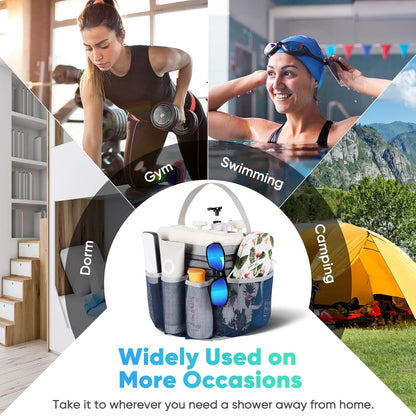 2 Pack Mesh Shower Caddy Portable for College Dorm Room Essentials, Shower Caddy Dorm with 8-Pocket Large Capacity,Shower Bag for Beach,Swimming,Gym