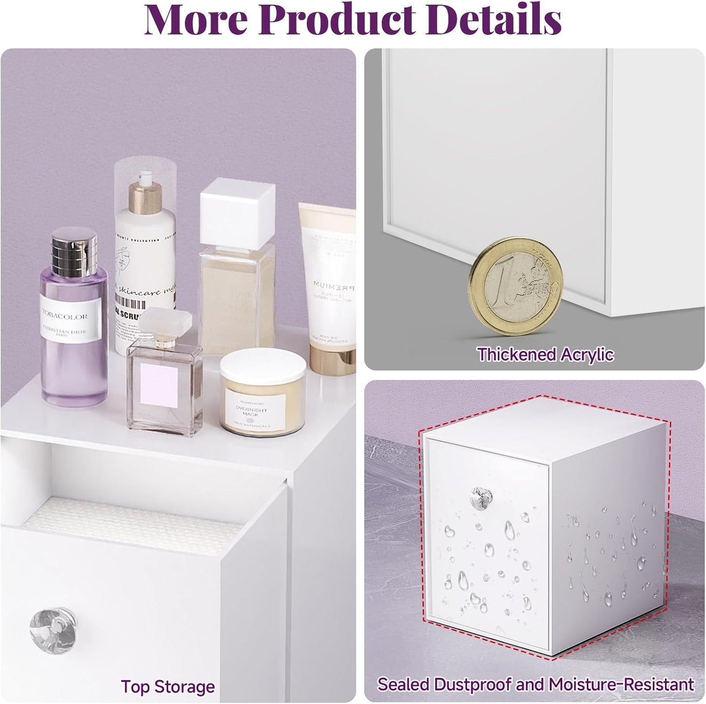 Clean Skin Club Face Towels Holder - Stackable Acrylic Organizer Compatible with Clean Skin Club Towel XL, Bathroom Vanity, Dresser Holder, Dustproof Multipurpose for Makeup, Skincare, White