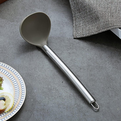 Non-Stick Silicone Ladle for Cooking and Serving Soups - Dishwasher Safe and Easy to Clean