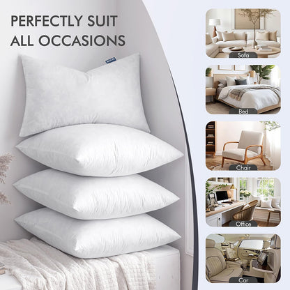 Lumbar Pillow Insert 14X22 Inch, Feather Mix Polycotton with Cotton Fabric Rectangle Decorative Throw Pillows for Couch Bed Sofa