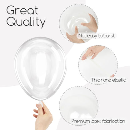 120Pcs Clear Balloons, 18 12 10 5 Inch Transparent Balloons Different Sizes Clear Balloon Garland for Baby Shower Wedding Bridal Shower Birthday Party Decorations