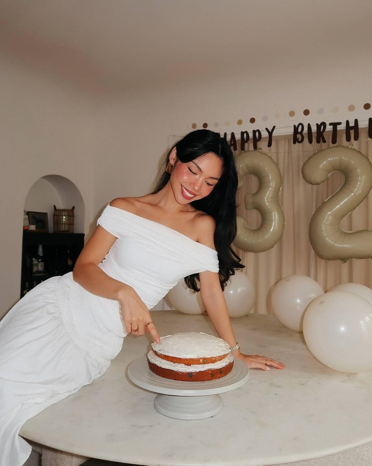 Cream Number 1 Balloon 40 Inch, 1St Birthday Balloon for Baby Boy Girl Toddler First Birthday Decorations, Shiny Cream Party Supplies