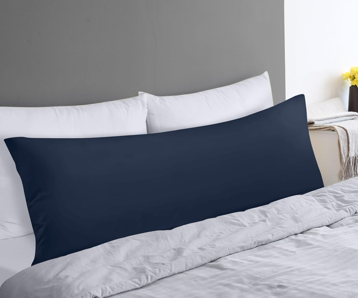 Full Body Pillow for Adults (Navy, 20 X 54 Inch), Long Pillow Insert for Sleeping, Ideal for Side Sleepers