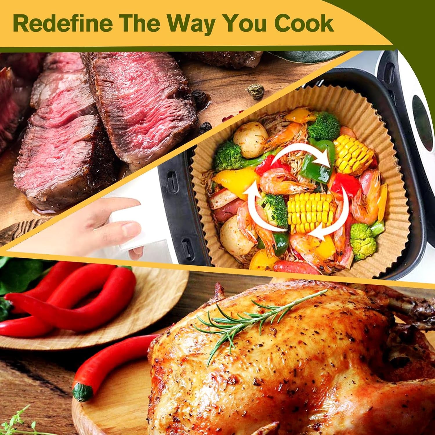 Small Air Fryer Liners for COMFEE' Compact 2.1 Air Fryer, 2 Qt Air Fryer Liners for Instant Pot Vortex Mini, Air Fryer Paper Liners Disposable 2 Qt Mini Liners for Gourmia Compact Digital