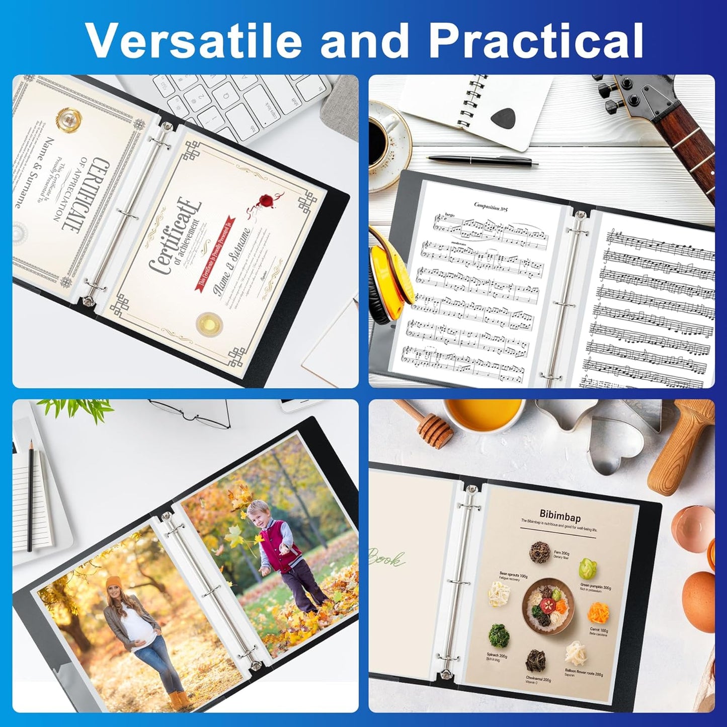 65 Pack Clear Sheet Protectors, 8.5 X 11 Inch Page Protectors for 3 Ring Binder,Top Loading Paper Protector for Documents and Photos,Letter Size