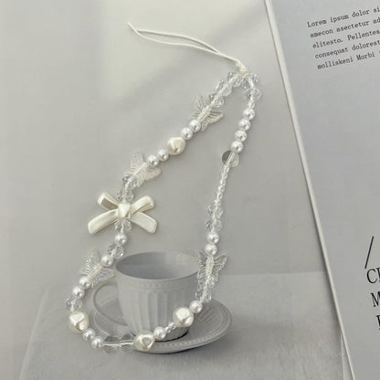 Butterfly Bow Phone Charm Aesthetic Y2K Cell Phone Charms Strap Accessories for Keychain Camera