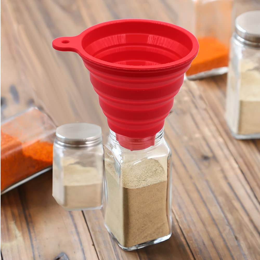 Silicone Collapsible Wide Mouth Funnel for Jars, Foldable Large Canning Funnel for Wide Mouth Jar, Food Grade Silicone Transferring Tool for Liquid Oil Jam Solid Seasoning Bean