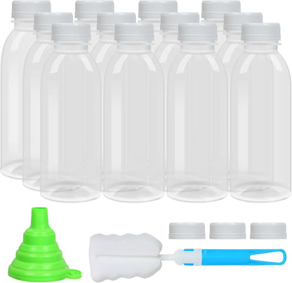 Dishwasher Safe 16Oz Plastic Bottles with Caps Reusable BPA Free PP5 Juice Milk Water Smoothie Bottle Heat-Resistant Refillable