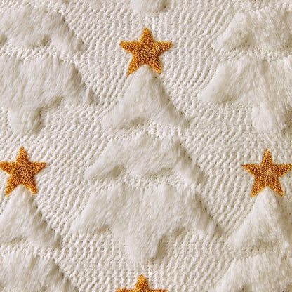 Christmas Pillow Covers 18X18 Inch Set of 2, Cream White Christmas Tree Plush Faux Fur Pillowcases Soft Decorative Throw Pillow Cases for Couch, Sofa Living Room Winter Xmas Holiday Home Decor