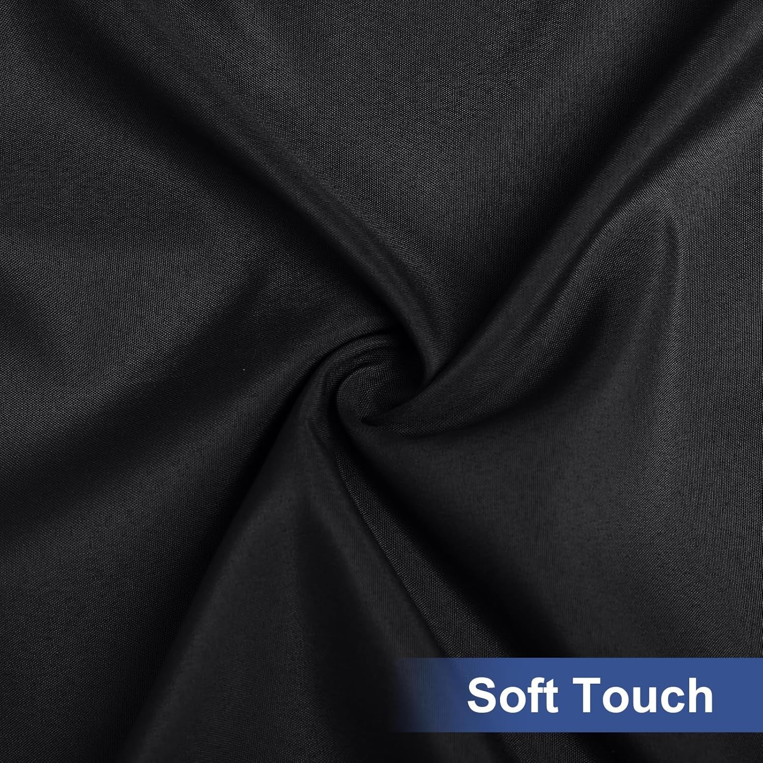 round Fabric Fitted Tablecloth, Elastic Waterproof Oil Proof Table Cloth, Washable Polyester Table Cover Fits 36"-44" round Tables for Outdoor Picnic Dinner, Black