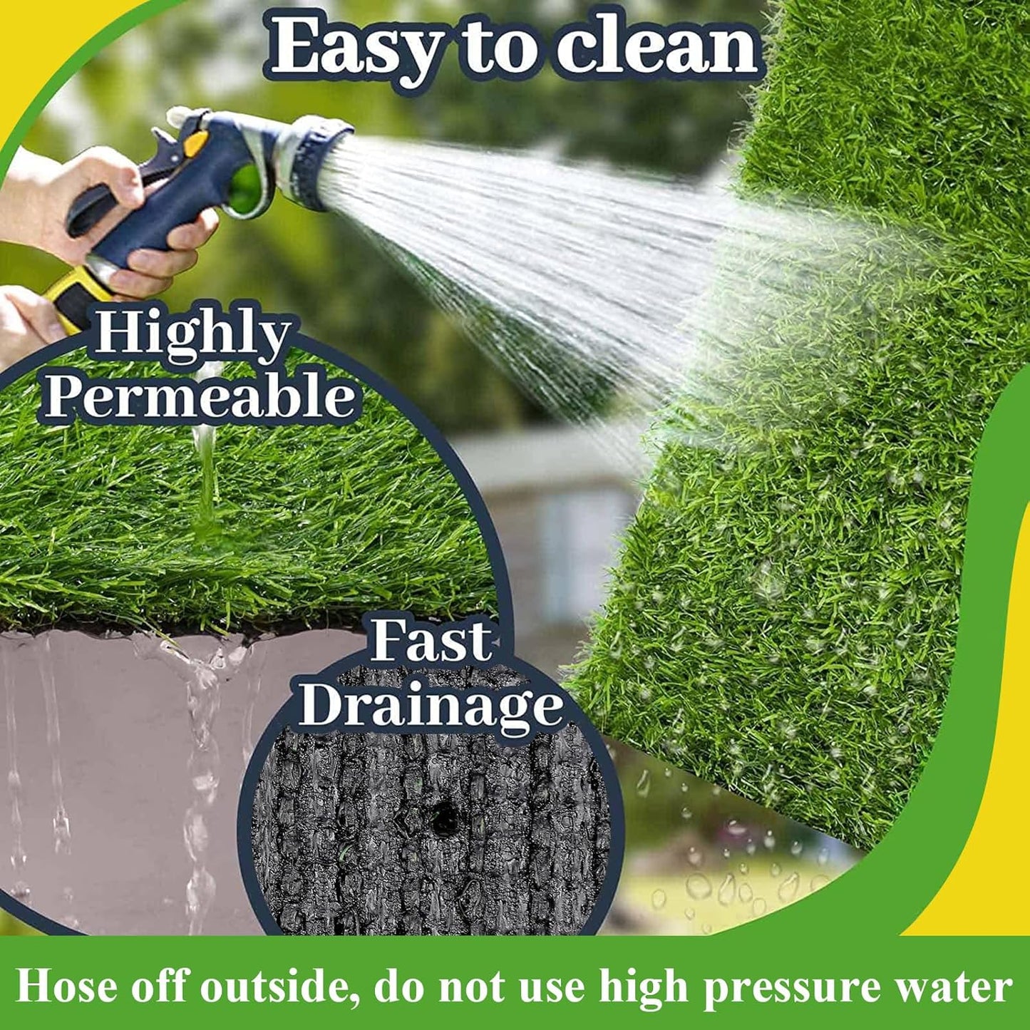 Artificial Grass Rug 18"X29.5" Outdoor Fake Grass Mat Doormat Grass Turf Rugs with Drainage Holes Grass Pad for Dogs Patio Balcony Yard Lawn Decor