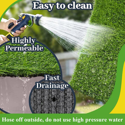 Artificial Grass Rug 18"X29.5" Outdoor Fake Grass Mat Doormat Grass Turf Rugs with Drainage Holes Grass Pad for Dogs Patio Balcony Yard Lawn Decor