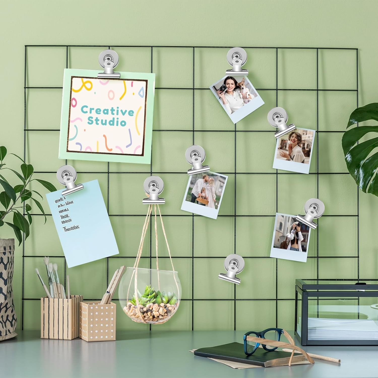 Heavy-Duty Magnetic Clips, 60-Pack Refrigerator and Whiteboard Magnets for Office, Classroom, and Home (Silver)