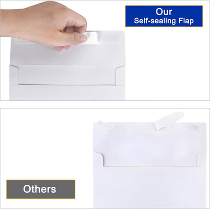 100 Pack 5X7 Envelopes for Invitations, A7 Printable White Envelopes, Envelopes Self Seal for Weddings, Invitations, Photos, Postcards, Greeting Cards, Mailing