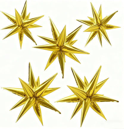 60 Pcs Star Balloons Foil Explosion Balloon Large Mylar Balloons Bulk Party Decoration for Birthday Wedding Anniversary Graduation Baby Shower Gender Reveal Christmas New Year
