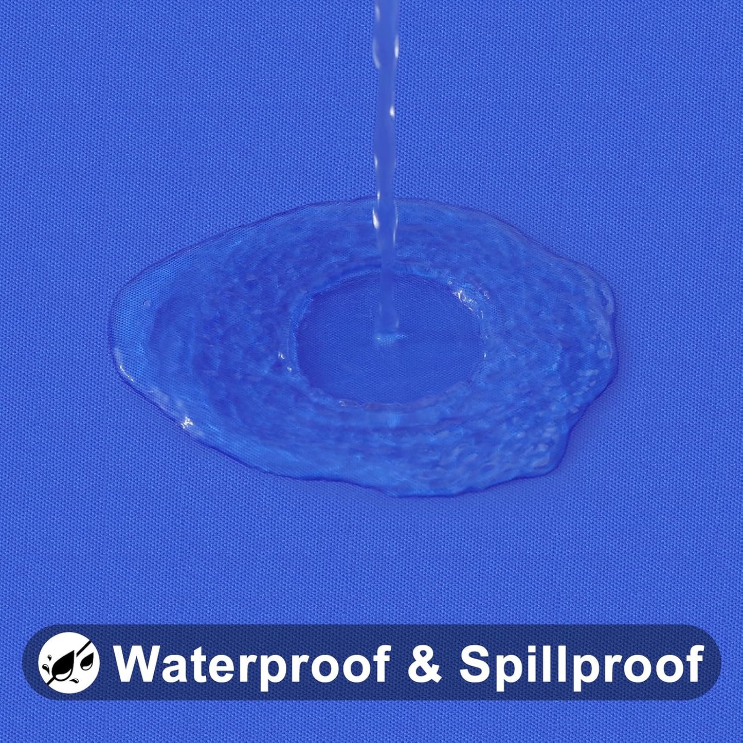 Elastic Fitted Vinyl Tablecloth with Flannel Backing for 6Ft Folding Tables, Waterproof and Wipeable, Ideal for Indoor and Outdoor Use (Blue, 30" x 72")