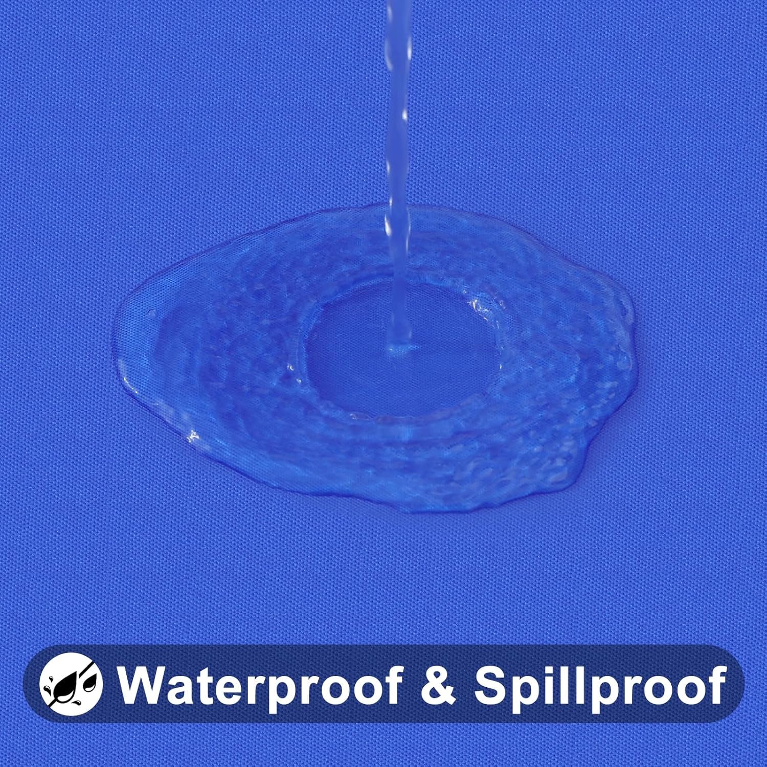 Elastic Fitted Vinyl Tablecloth with Flannel Backing for 6Ft Folding Tables, Waterproof and Wipeable, Ideal for Indoor and Outdoor Use (Blue, 30" x 72")