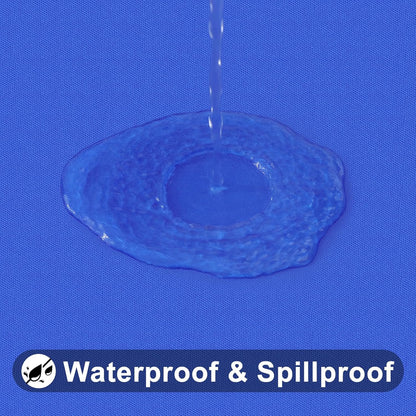 Elastic Fitted Vinyl Tablecloth with Flannel Backing for 6Ft Folding Tables, Waterproof and Wipeable, Ideal for Indoor and Outdoor Use (Blue, 30" x 72")