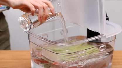 Versatile 12-Quart Sous Vide Container with Built-In Rack and Collapsible Hinged Lid and Insulated Container Sleeve Compatible with All Sous Vide Cookers, KIT-1202-TYPP