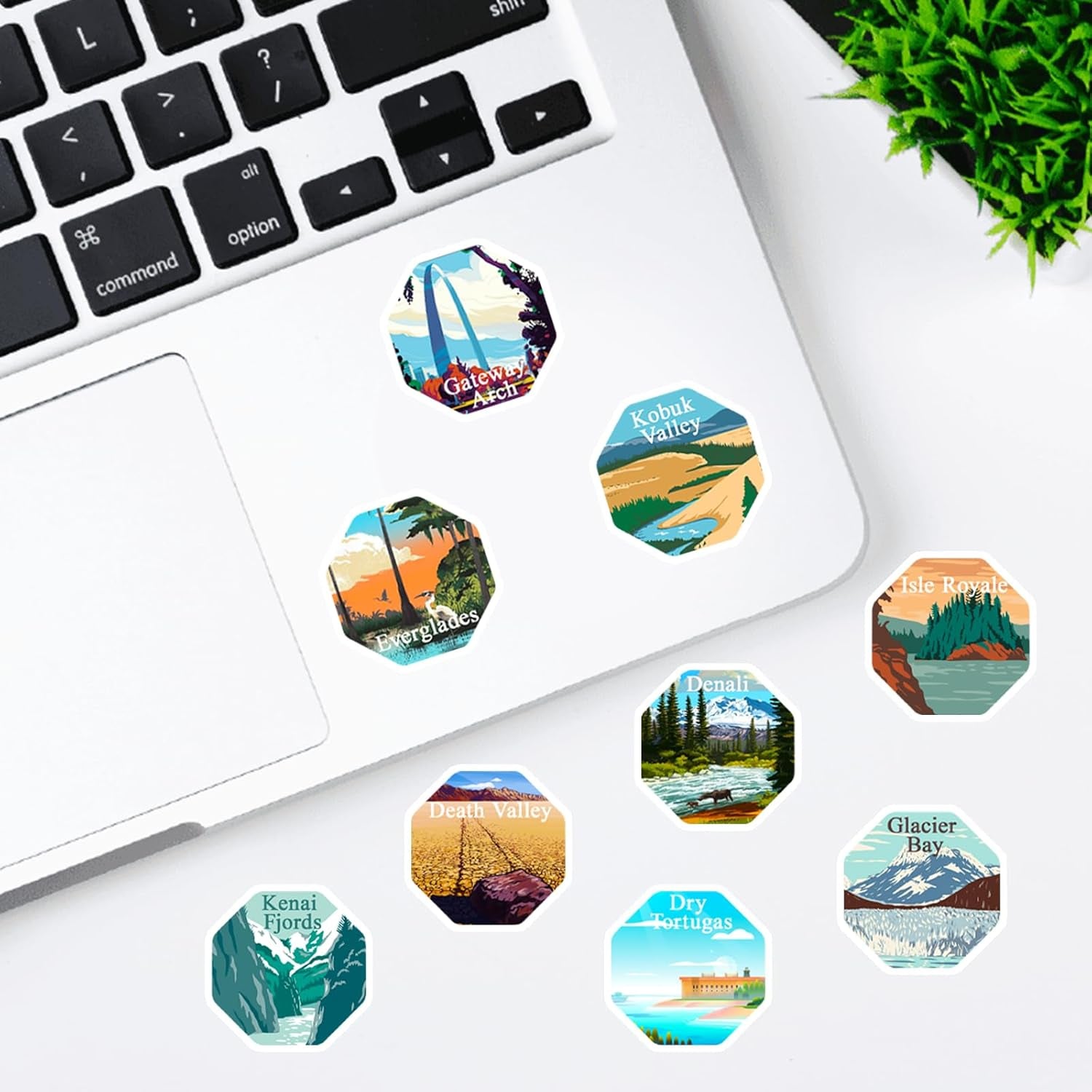 63 National Park Sticker Set,Outdoor Nature Adventure Hiking Inspiration Waterproof Stickers,Used for Water Bottles,Computers,Refrigerators,National Park Stickers of the USA
