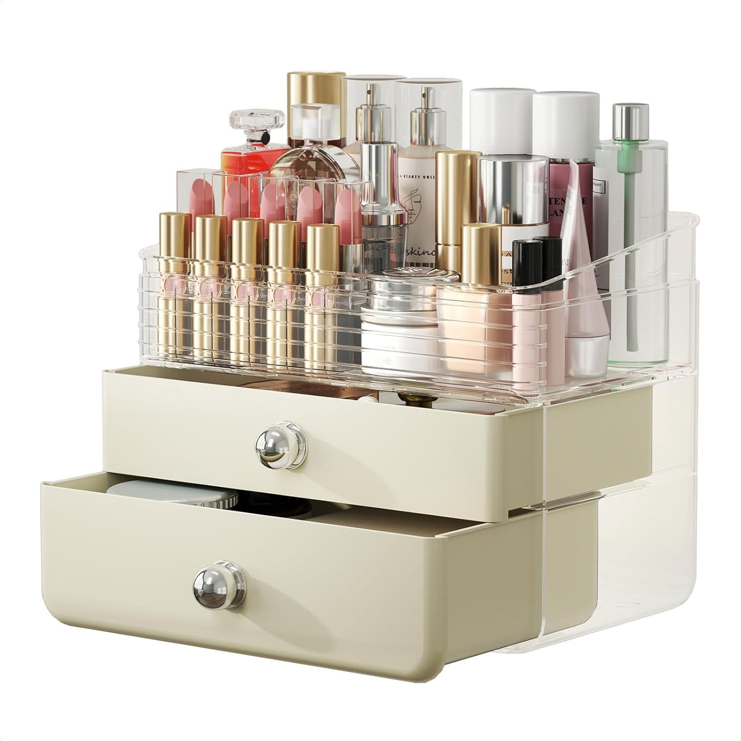 Makeup Organizer Skincare Organizers with Extra Large Drawer - Bathroom Organizers and Storage Cosmetic Display Case for Bathroom Countertop, Bedroom Vanity Desk, Lipstick Organizer, Cream