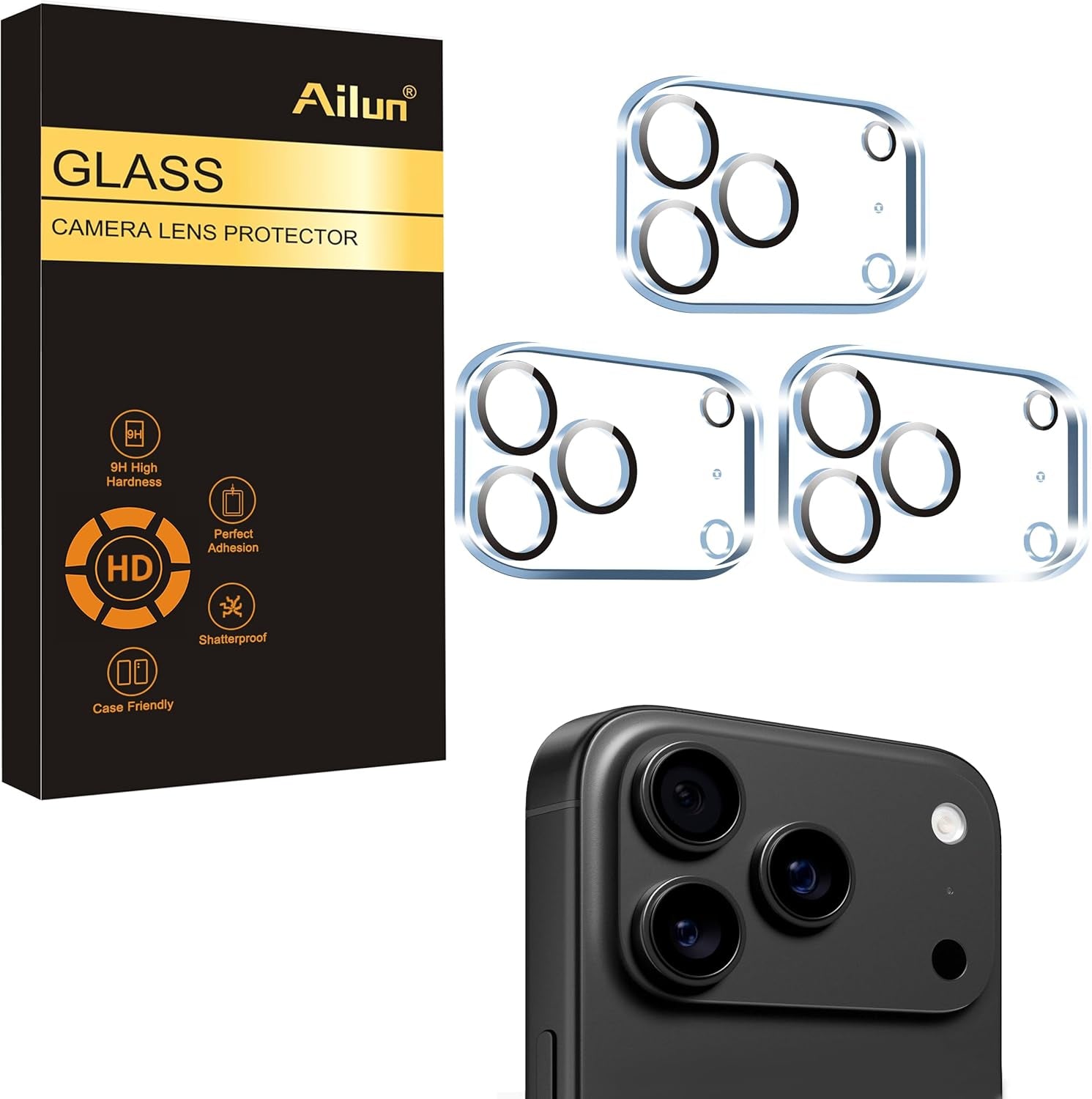 3 Pack Screen Protector for Iphone 17 Pro [6.3 Inch] with Installation Frame and 3 Pc Lens Protector for Iphone 17 Pro