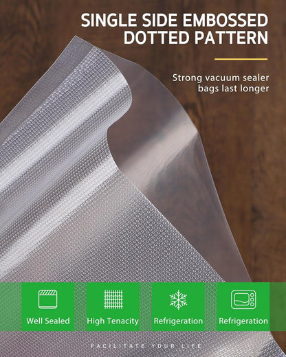 Vacuum Sealer Bags for Food, 2 Pack 8" X 20' Commercial Grade Bag Rolls, Food Vac Bags for Storage, Meal Prep or Sous Vide