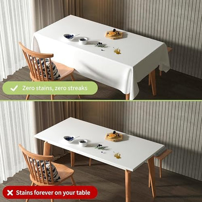Plastic Tablecloth Disposable, 4 Pcs - 54" X 72" Table Cloth Rectangle Table, Waterproof, Suitable for Parties, Picnics, Weddings, and Camping(White)