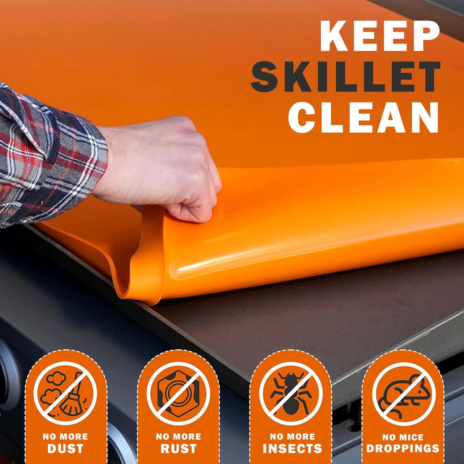 Silicone Griddle Mat for Blackstone 17 Inch Griddle, Reusableheavy Duty Food Grade Silicone Mat, Protects from Rodents, and Rust, Keeps It Clean to Prevent