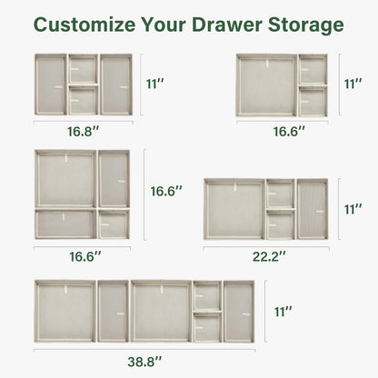 16 Pack Drawer Organizer Clothes, Dresser Drawer Organizers for Clothing Fabric Foldable Closet Organizers and Storage Bins for Baby Clothes, Nursery, Underwear, Bras, Socks