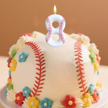 Baseball Birthday Number Candles for Cake White Number 1 Rookie of the Year 1St Birthday Candle Baseball Cake Topper for Baseball Birthday Party Decorations