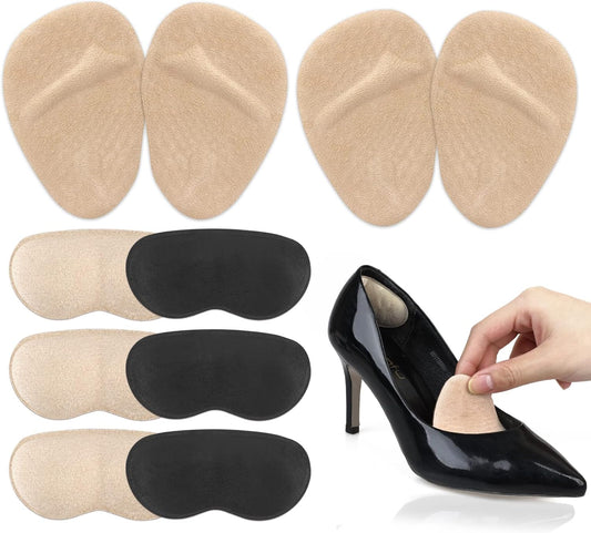 Heel Inserts for Women, 6 Pairs Heel Pads and 2 Pairs Metatarsal Pads Women, Ball of Foot Cushions for Women All Day Pain Relief, Heel Cushion Heel Grips Shoes Too Big Inserts