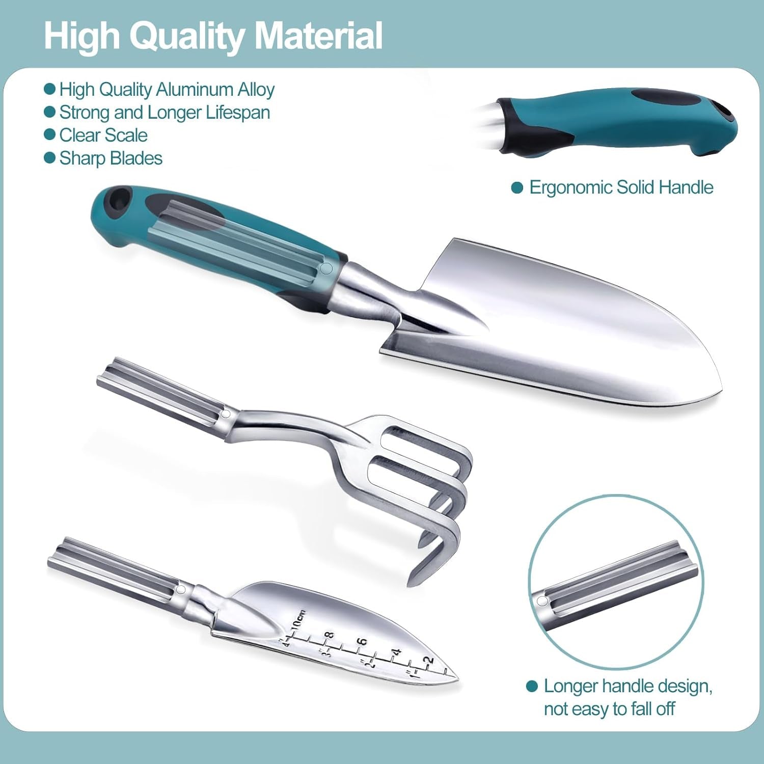 Garden Tools 7-Piece, Gardening Hand Tools, Gardening Tools Set Cultivators with Rust-Proof,Stainless Steel, Aluminum Alloy Material, Gardening Supplies Set Ideal Gift