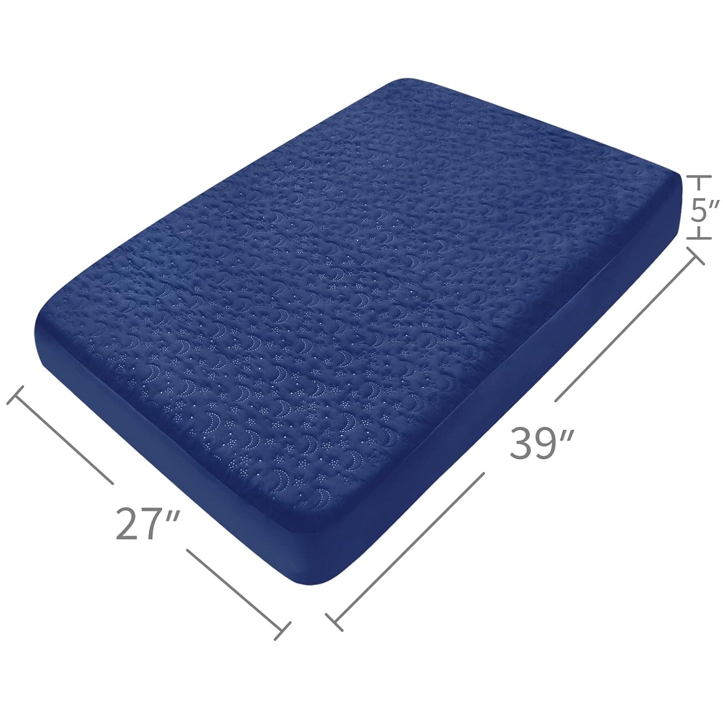 Waterproof Pack and Play Mattress Cover 2 Pack, Soft Quilted Pack and Play Mattress Pad Protector 39" X 27", Playpen Mattress Sheet