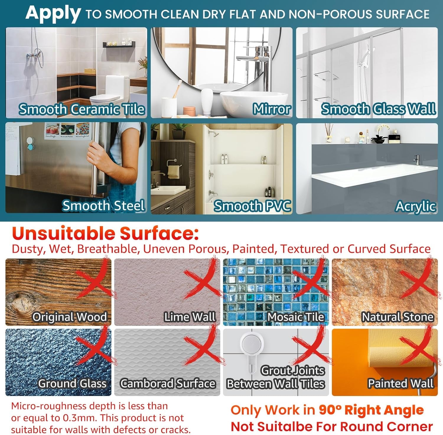 Corner Shower Caddy with Suction Cups, Wall Mounted Organizer Plastic Rack for Small Bathrooms, Kitchen, Removable Drill-Free Heavy Duty Shelf Basket, White