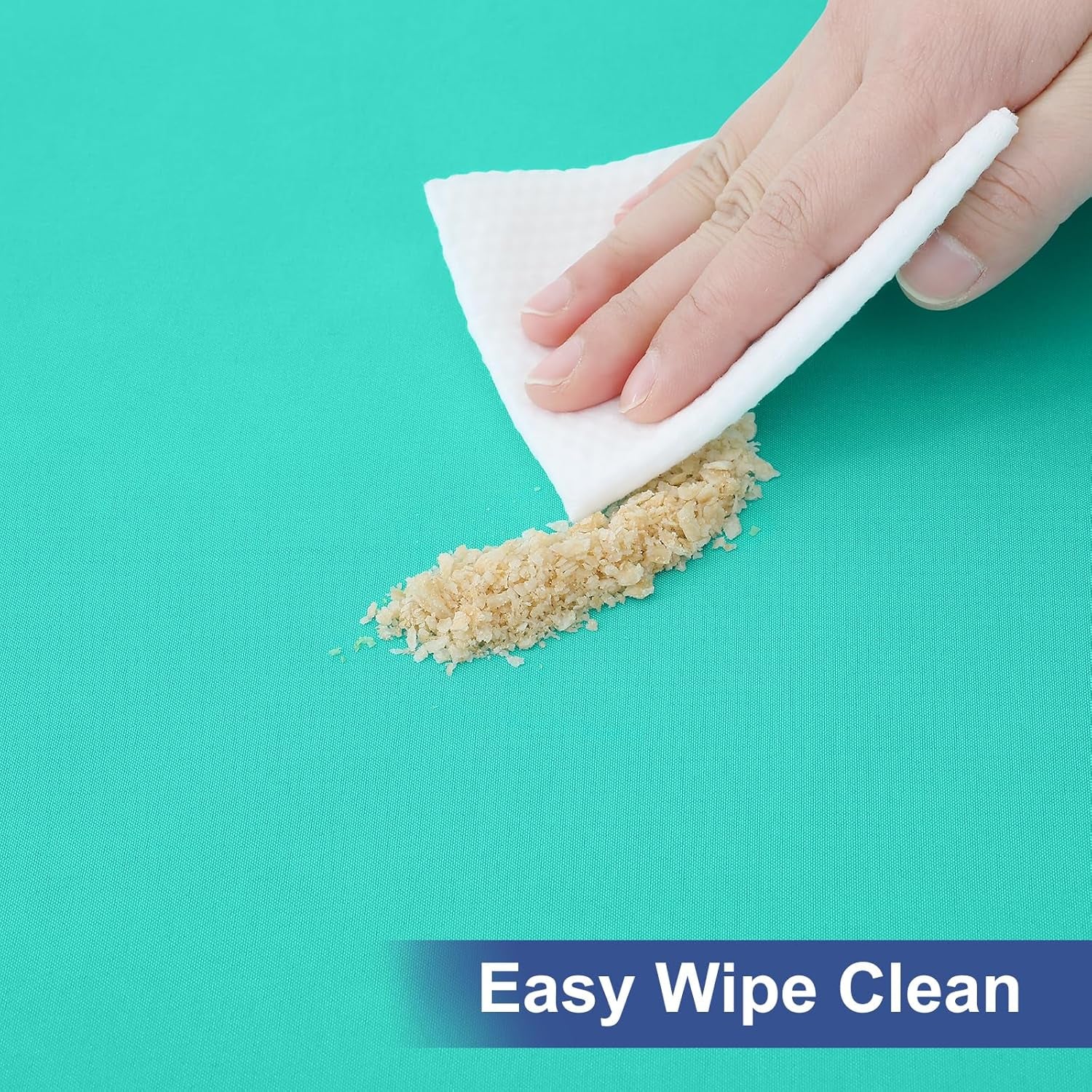 2 Pack 6 Foot Rectangle Elastic Fitted Tablecloth, Waterproof Fabric Table Cover, Washable Polyester Table Cloth for Picnic, Camping, Outdoor (Teal, 30" X 72")