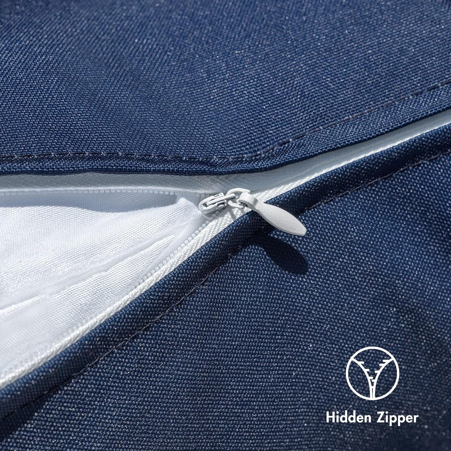 Outdoor Waterproof Throw Pillow Covers Set of 2 Hello Sunshine Decorative Outdoor Square Pillowcases for Chair Patio Garden Couch Tent Balcony Sofa Navy Blue 20X20 Inch