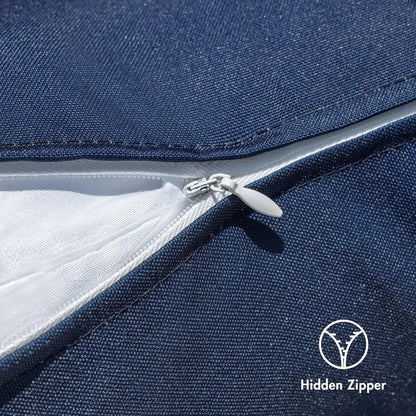 Outdoor Waterproof Throw Pillow Covers Set of 2 Hello Sunshine Decorative Outdoor Square Pillowcases for Chair Patio Garden Couch Tent Balcony Sofa Navy Blue 20X20 Inch