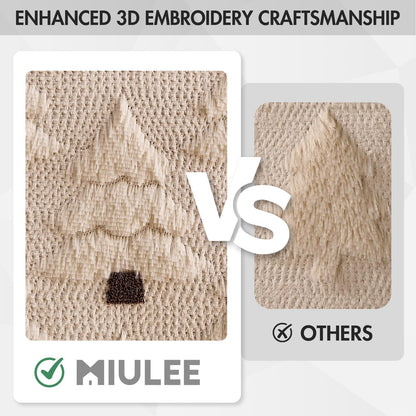 Christmas Tree Decorative Pillow Covers Faux Fur Wool Throw Pillows Soft Plush Cushion Covers Set of 2 Xmas Home Decor Winter Holiday for Sofa Couch Livingroom Bed 18X18 Inch Beige