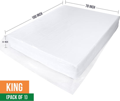 Mattress Bag for Moving King Size Mattress Storage Bag, Plastic Mattress Encasement Cover, Fits Mattresses up to 14 Inches